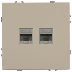 Розетка ЭРА Galaxy 15-3108-04 информационная двойная 2XRJ45 IP20 шампань | Эра Galaxy
