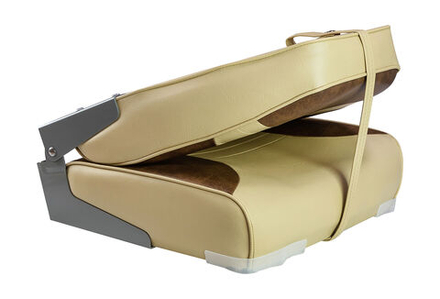 Кресло мягкое складное Classic, обивка винил, цвет песочный/коричневый, Marine Rocket