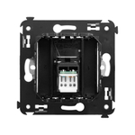 Компьютерная розетка RJ-45 в стену, кат.5e одинарная, "Avanti", "Черный матовый"