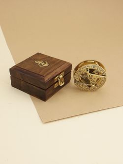 Nautical Морской компас в деревянном футляре