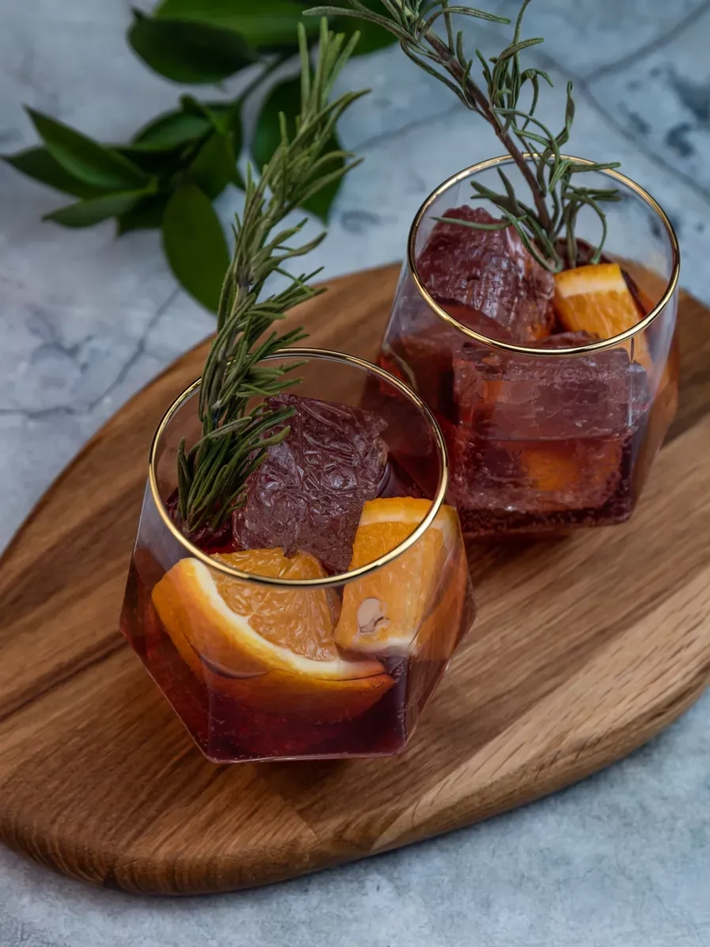 Набор шестигранных стаканов, 330мл, золотая кайма, 6 шт.