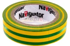 Изолента Navigator ПВХ 0,13*15 10м желто-зеленая 41198
