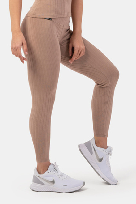 Леггинсы ORGANIC COTTON RIBBED HIGH-WAIST LEGGINGS 405 Бежевые