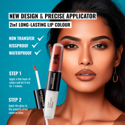 Dermacol 16H Lip Colour - Долговременная помада и блеск для губ оттенок 23 Mocha Brown, 2 ml