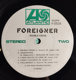 Винтажная виниловая пластинка LP Foreigner Double Vision (Japan 1978) (Obi Copy) Lonely Children