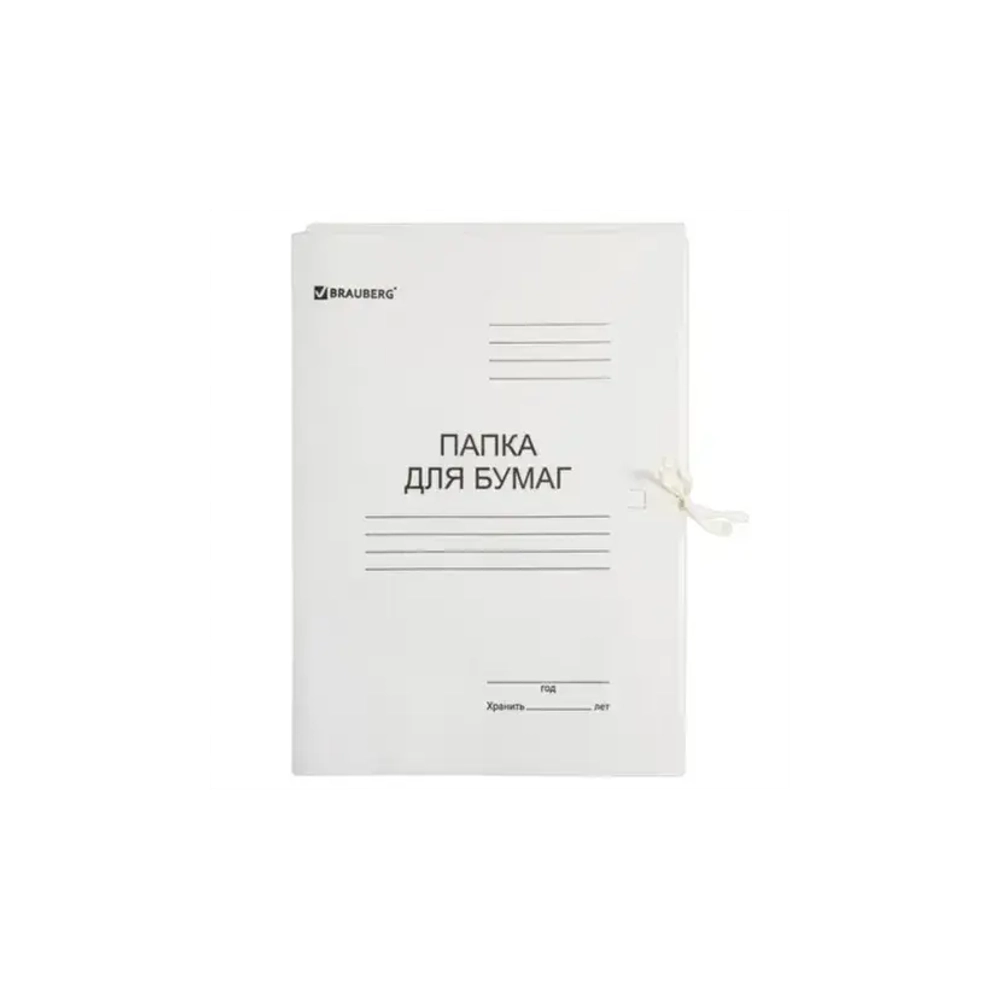 Папка д/бумаг картонная на завязках А-4 BRAUBERG плотность 440 г/м2 110926