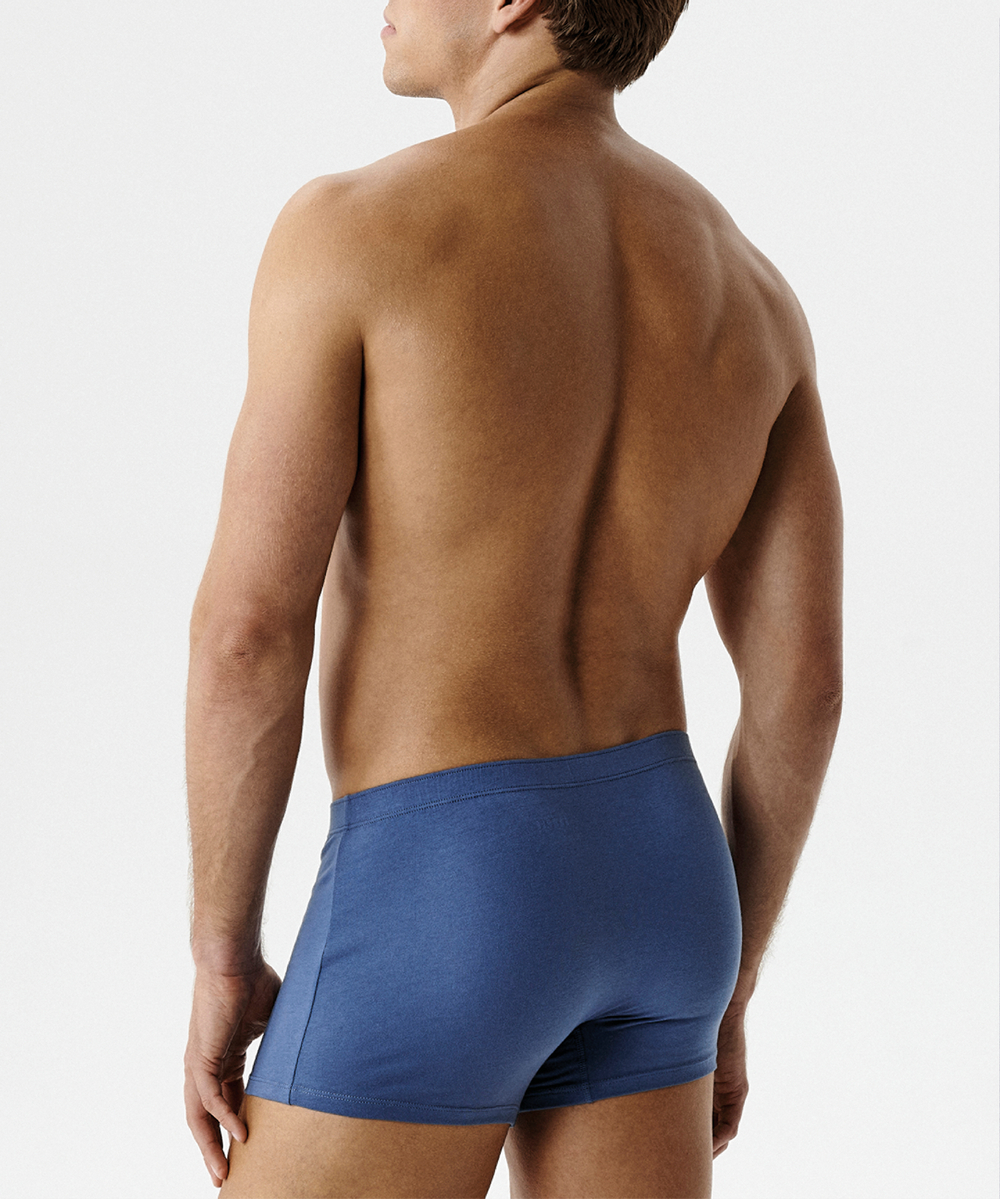 Мужские трусы шорты Atlantic, набор из 2 шт., хлопок, деним + темно-синие, 2RMH-007