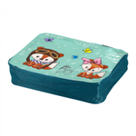 Папка с ручками 1 отделение, А4 260х340х80 мм, Alingar, ПВХ, ручки тесьма, дизайн с одной стороны, молния сверху, внутр. карман, "Лисята"