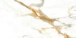 Керамогранит Alma Ceramica GFA114CLR04L Calacatta Oro 114x57 бежевый / белый лаппатированный под мрамор