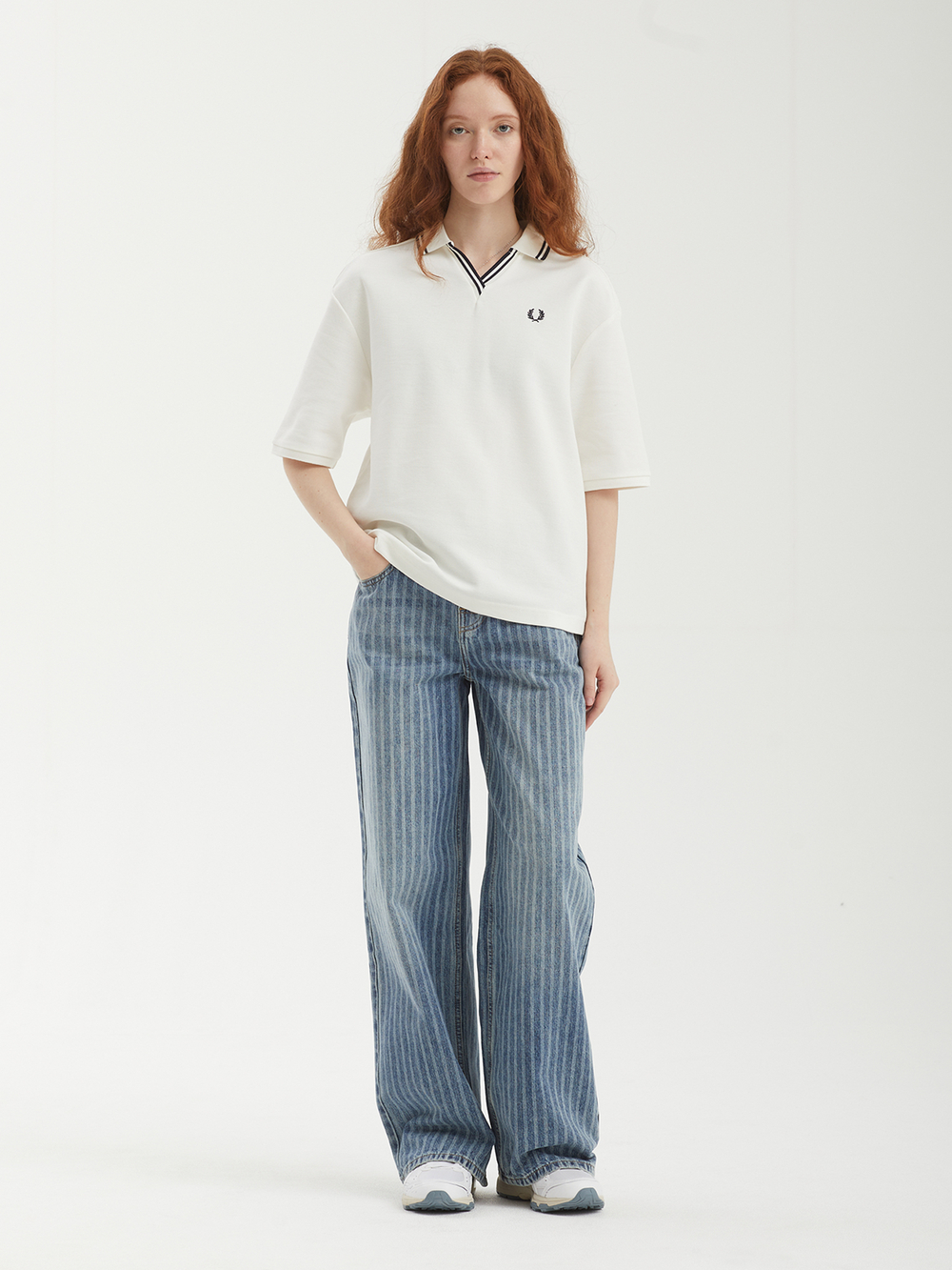 Женская Рубашка-поло Open Collar Tipped