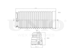 Комплект пыльник и отбойник UNIO DUC-50084
