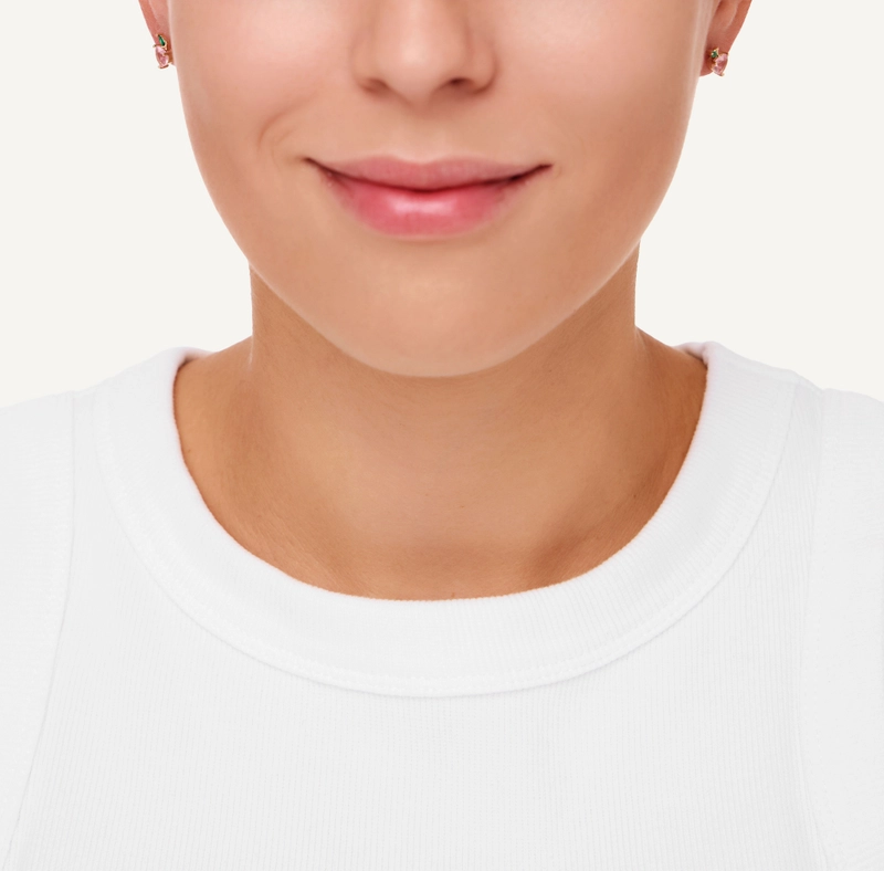 Серьги Фруктовые – Розовая клубника