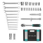 Набор инструментов, 1/2", CrV, пластиковый кейс 31 предмет Stels