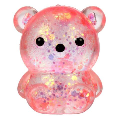 Мякиш с блестками Мишка, 4 цвета микс, с-30392