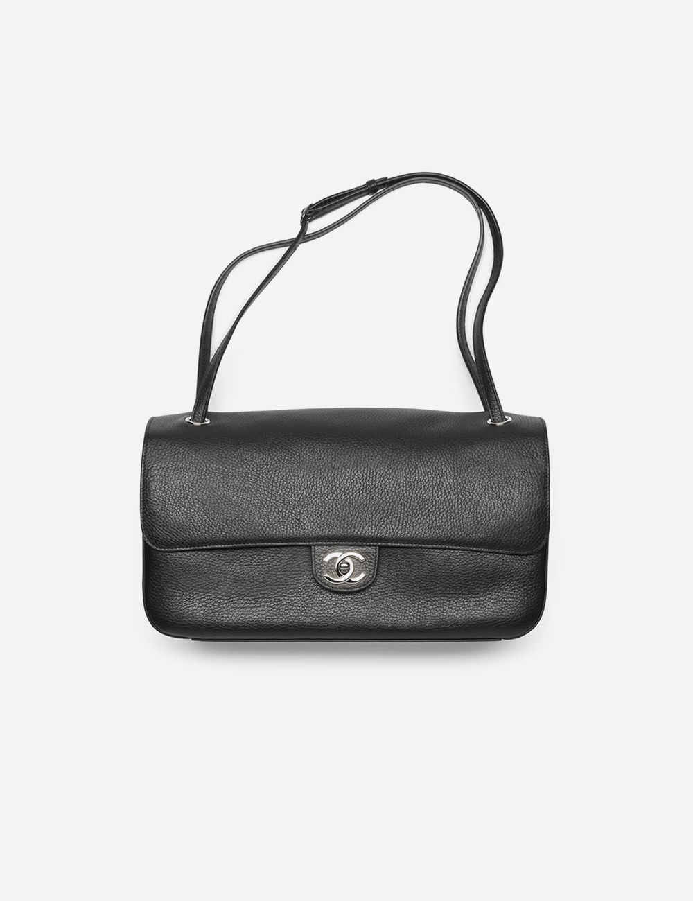 Сумка Chanel Maxi Flapbag Grained Calfskin & Silver Metal "Black"