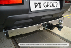 Фаркоп PT GROUP /съемный квадрат/ с нержавеющей накладкой для Nissan Pathfinder 2022-(паспорт и сертификат в комплекте)(без электрики) арт.NPA-22-991124.00