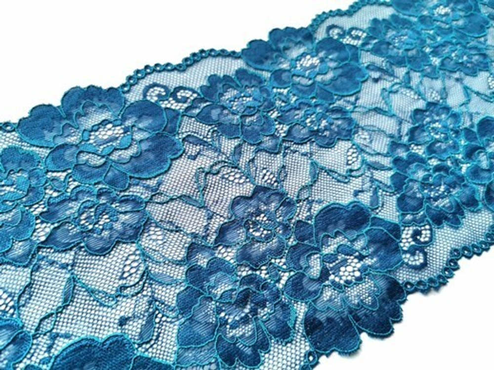 Эластичное кружево, ОПТ, океан, 18 см (Артикул: EK-1001), м