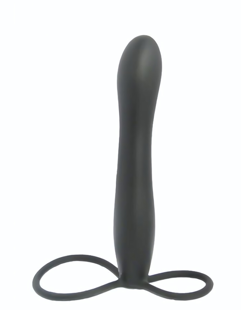 Черная насадка на пенис для двойной стимуляции Mojo BlackJack - 15 см. (Цвет: черный)