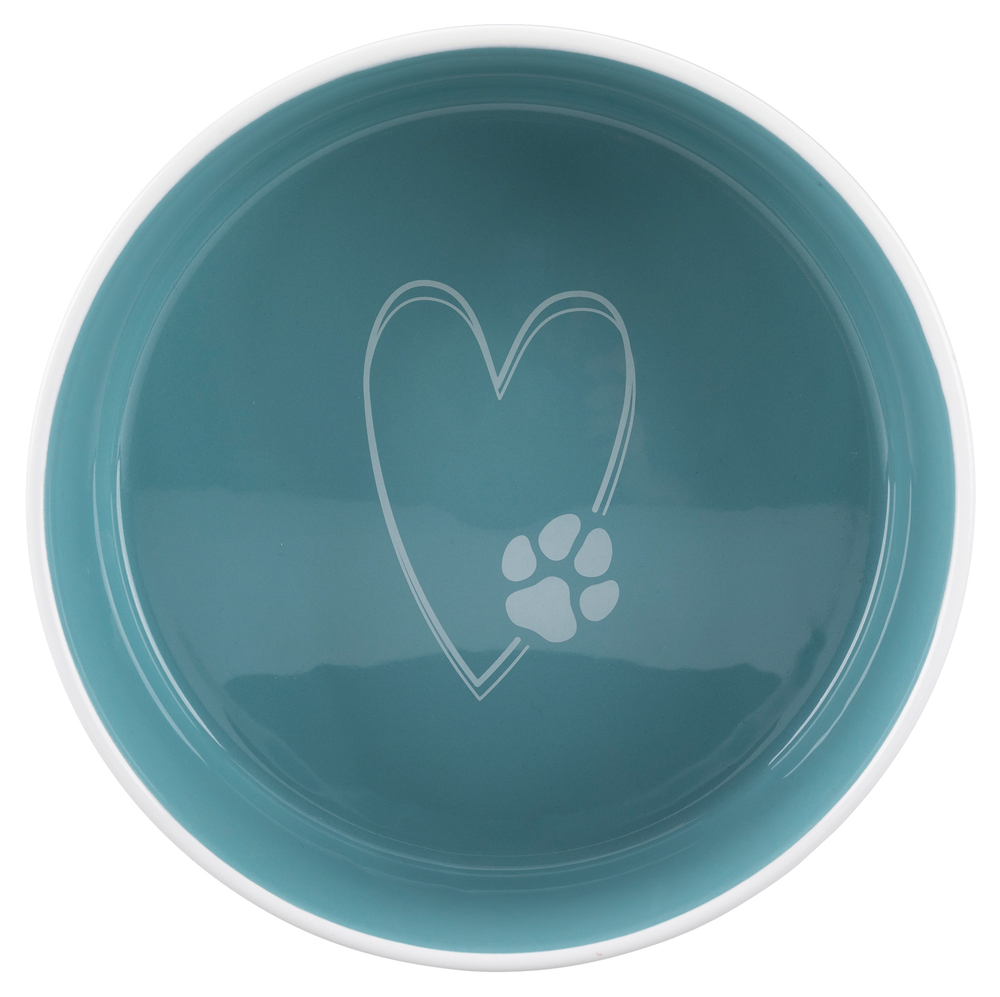 Миска керамическая Pet's Home, 1.4 л/ ø 20 см, кремовый/петроль, Trixie