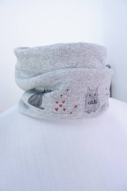 Снуд детский из хлопка, с милым принтом