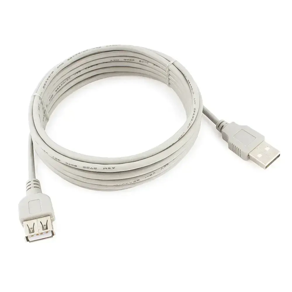 Cablexpert Удлинитель кабеля USB 2.0 Type-A/USB 2.0 Type-A, 3 м, серый