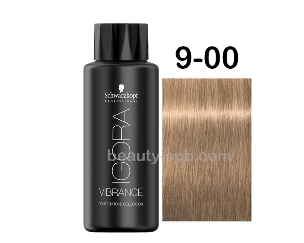 Schwarzkopf Professional IGORA VIBRANCE 9-00 Безпигментый оттенок для придания блеска Демиперманентный краситель 60мл