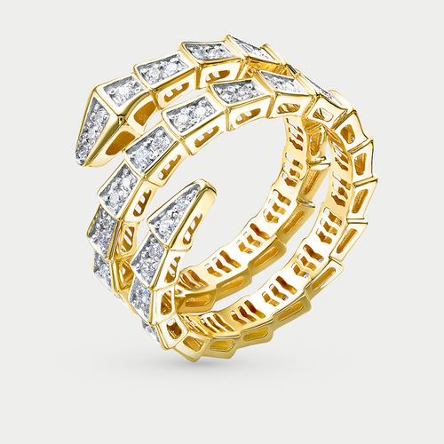 Кольцо женское из желтого золота 585 пробы с фианитами (арт. л110286)