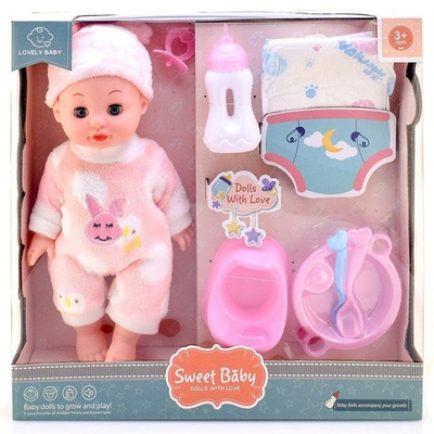 Пупс функциональный с аксессуарами 36см, коробка 168-12A