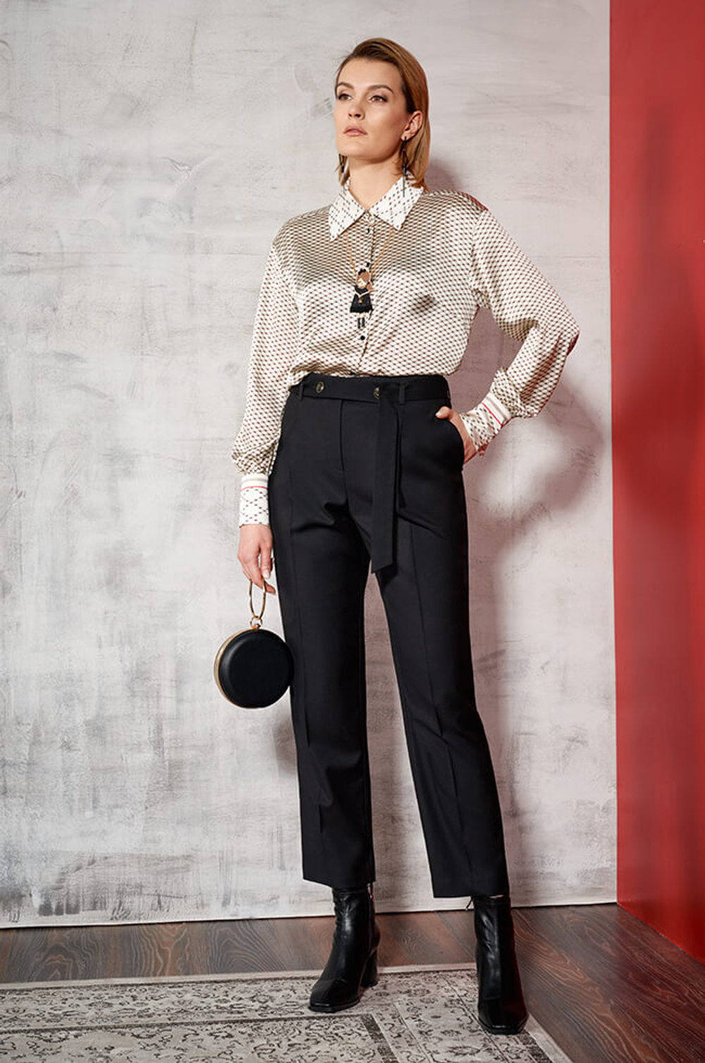 22481 Блузка женская (кремовый принт)