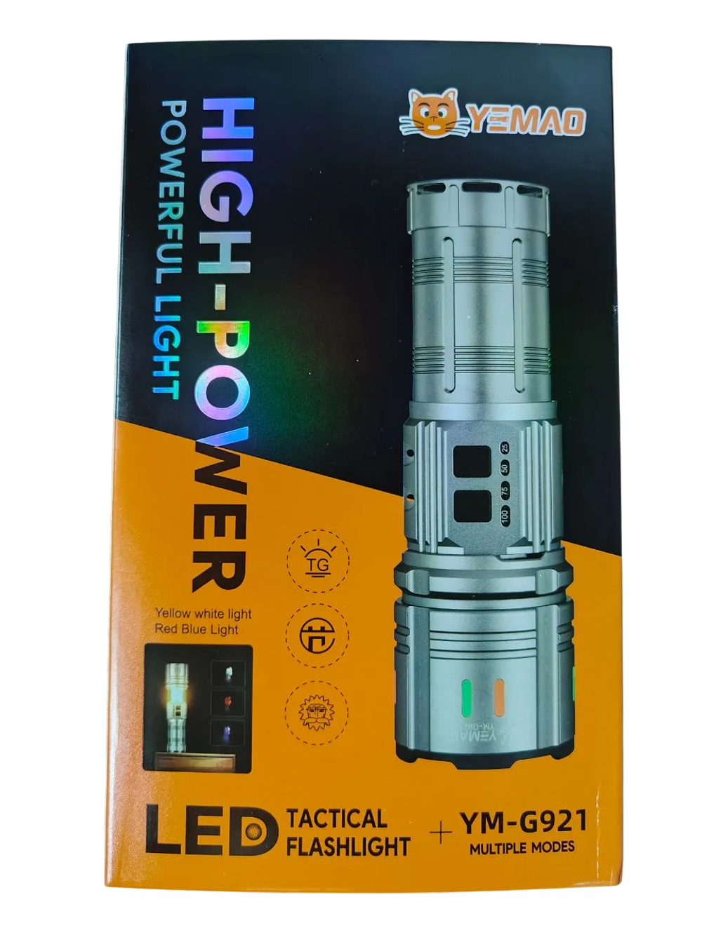 Фонарь Yemao YM-G921 1400лм (30Вт) 1000м ( PM60-TG, 8 режимов, 1х40700 ) -