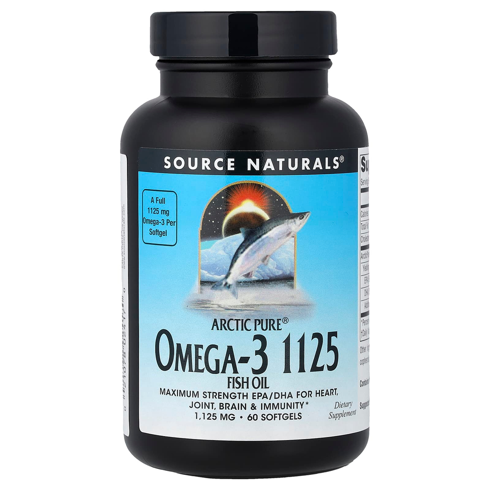 Source Naturals, Arctic Pure®, омега-3 рыбий жир, 1125 мг, 60 капсул