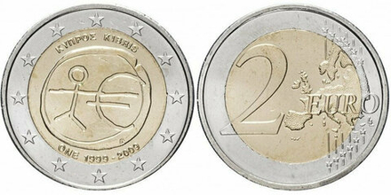 Кипр 2 евро 2009 10 лет монетарной политики ЕС (EMU) и введения евро aUNC