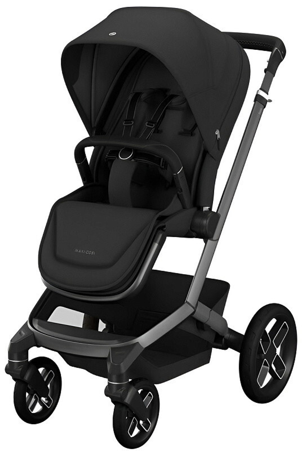 Детская коляска Maxi-Cosi Fame 3 в 1 с автокреслом Coral 360 Essential black Twillic Black/Черный