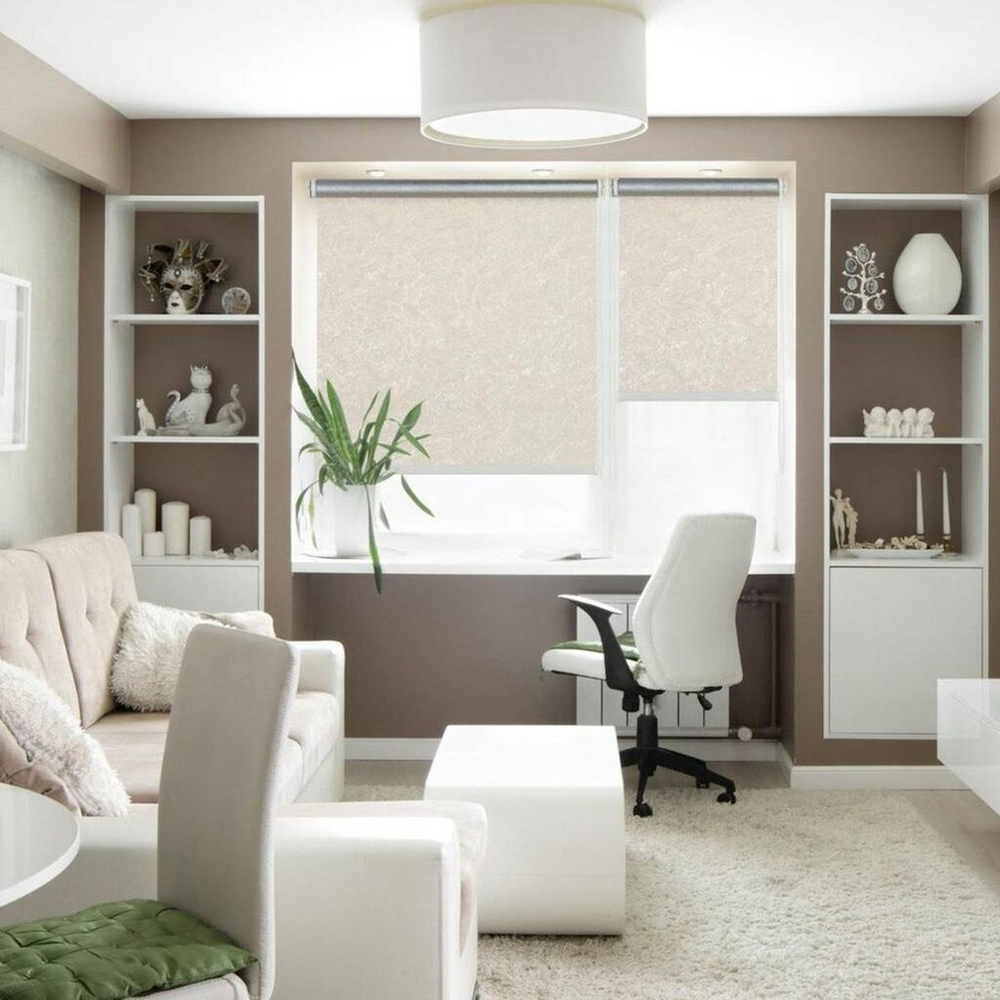 Рулонная штора Блэкаут, 170х81 см, шир.крепл. 85 см, крем, блэкаут, СРШ-01МП-79506