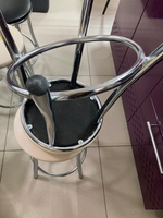 Табурет Сфера каркас хром основание круг экокожа ваниль