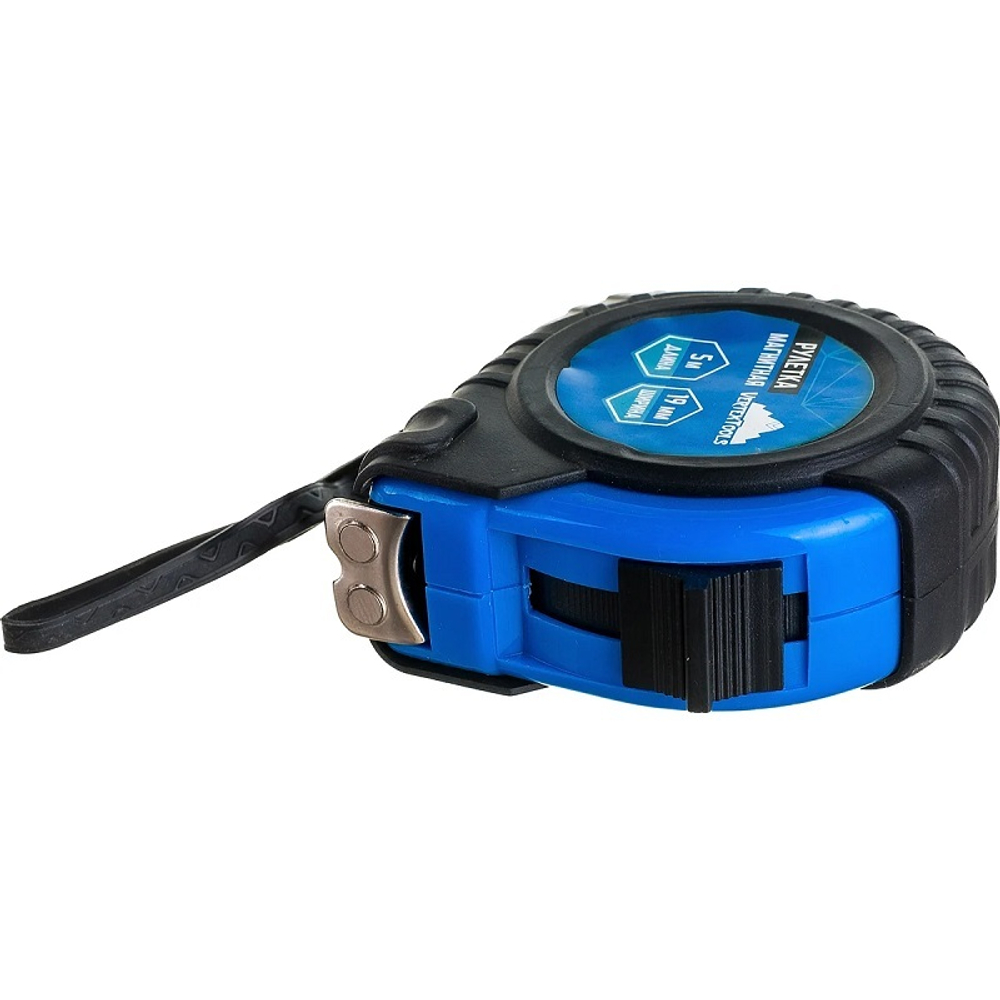 Рулетка 5 м 19 мм обрезиненный корпус, магнитная VERTEXTOOLS