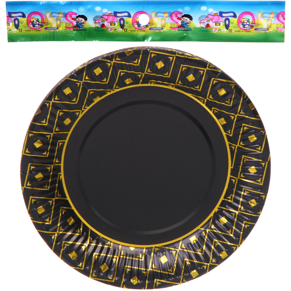 Тарелка бумажная 18 см в наборе 10 шт «Элегант», черный