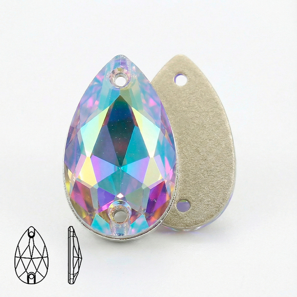 Стразы капля (Pear/Teardrop) Crystal AB