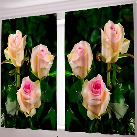 Фотошторы для кухни "В. ЧАЙНЫЕ РОЗЫ", Россия.