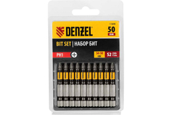 Набор бит PH1, 50 мм, сталь S2, круглый профиль, 10 шт Denzel 11648