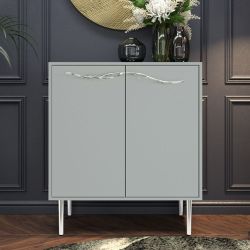 Комод Арт Колор matte Стайл Сильвер с 2 полками Серый дым матовый