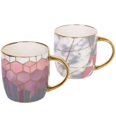 Кружка керамическая 350мл «Мраморный узор», микс 4рисунка