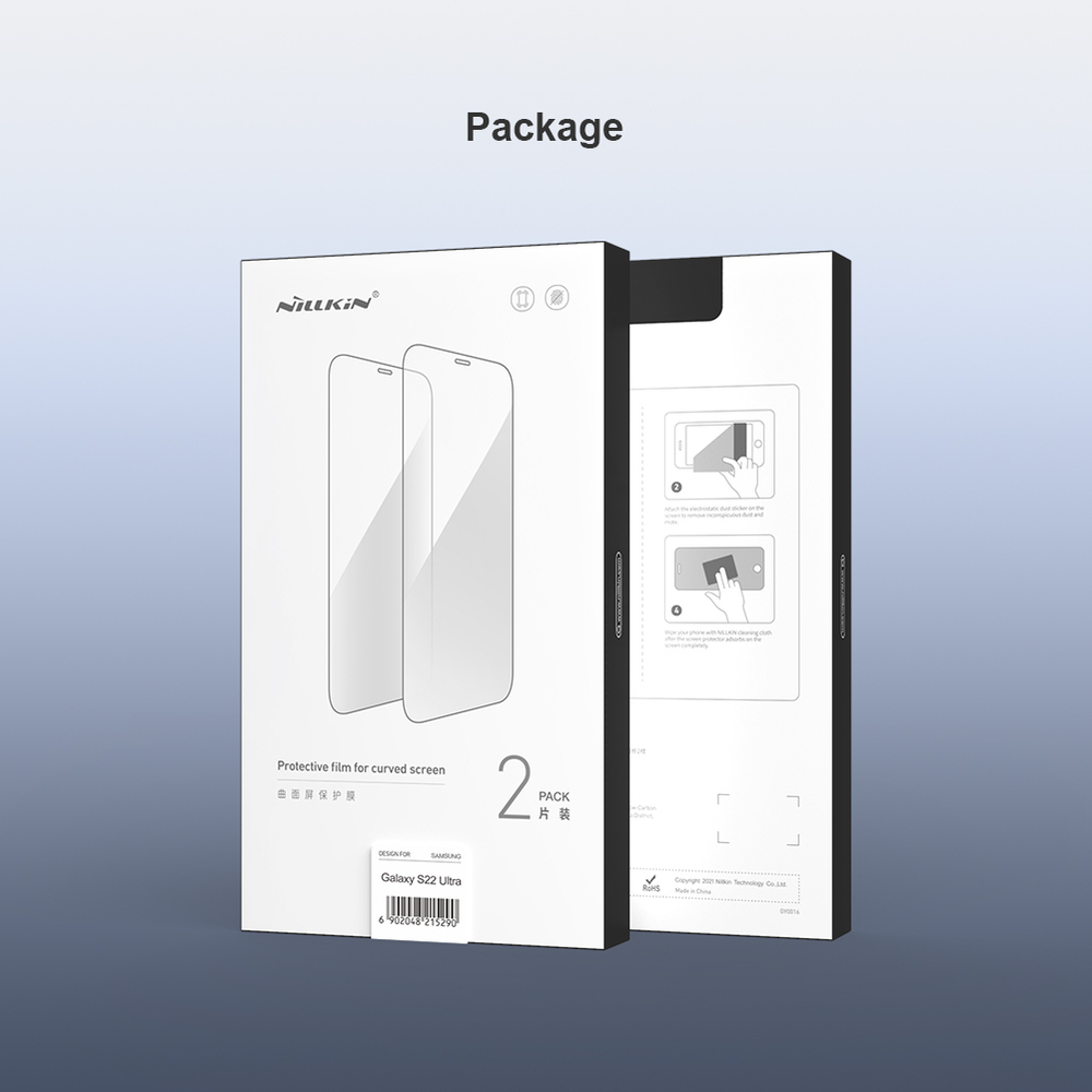 Защитная пленка 2шт. для экрана на Samsung Galaxy S22 Ultra от Nillkin, серия Impact Resistant Curved Film