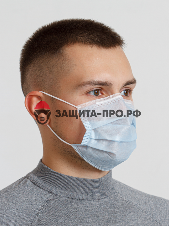 Защитная 3-х слойная маска без РУ (Китай)