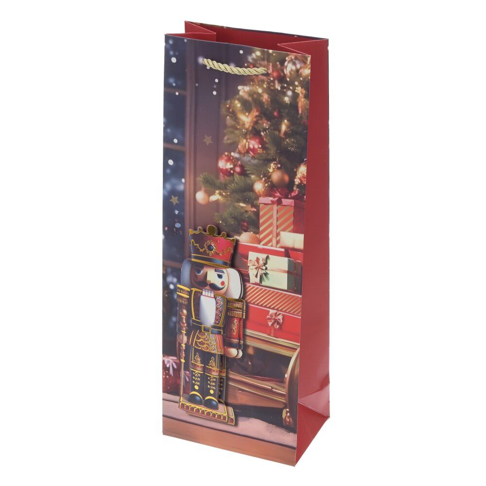 GAEM Пакет подарочный для бутылок (бумага 210г/м2, блок 12шт), L12,5 W8,5 H36 см, 4в.