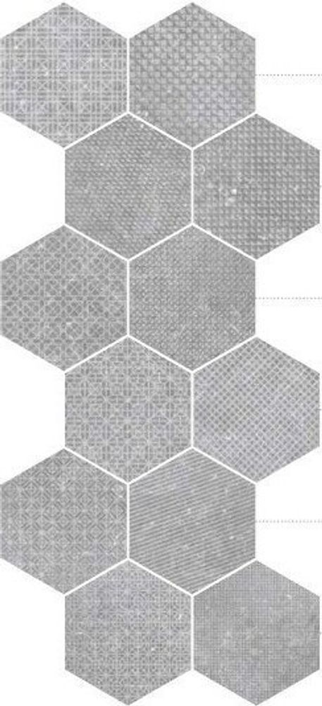 Equipe Coralstone Hexagon Melange Grey Mix 25.4x29.2