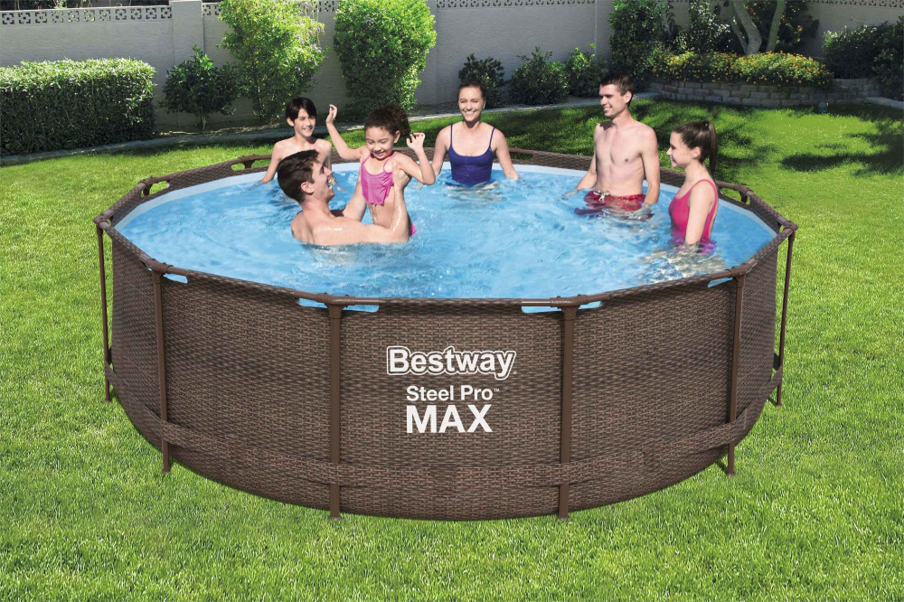 Каркасный бассейн Bestway "Ротанг", 366х100 см + фильтр-насос 2006 л/ч, лестница (56709)