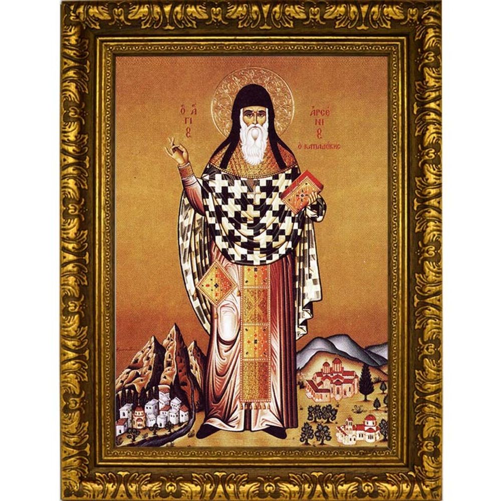 Арсений Каппадокийский Святой преподобный. Икона на холсте.