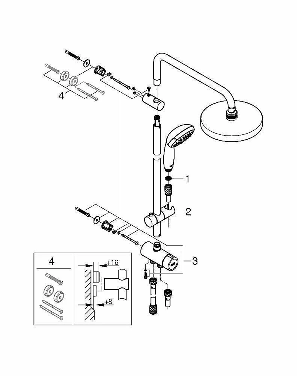Душевая система Grohe Tempesta System 200 27389002 хром