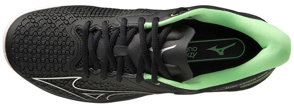 Теннисные кроссовки Mizuno Wave Exceed Tour 5 AC - black/silver/techgreen - Black Silver Green